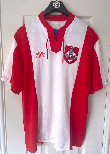 OLDHAM ATHLETIC 1992/94 AWAY FOOTBALL SHIRT (L)