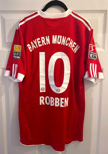 BAYERN MUNICH 2009/10 HOME FOOTBALL SHIRT ‘ROBBEN #10’ (M)