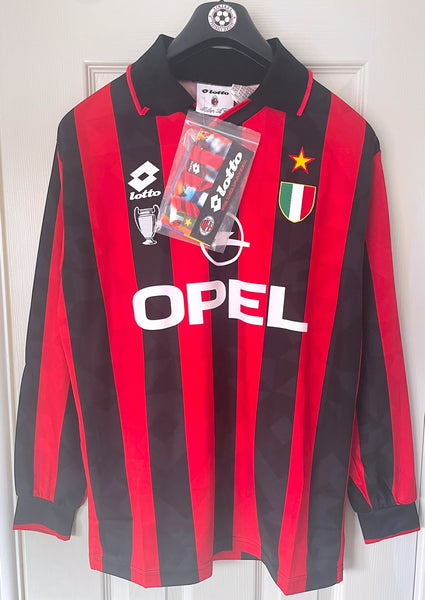 AC MILAN 1994/95 HOME LONG SLEEVE FOOTBALL SHIRT *BNWT* (M)