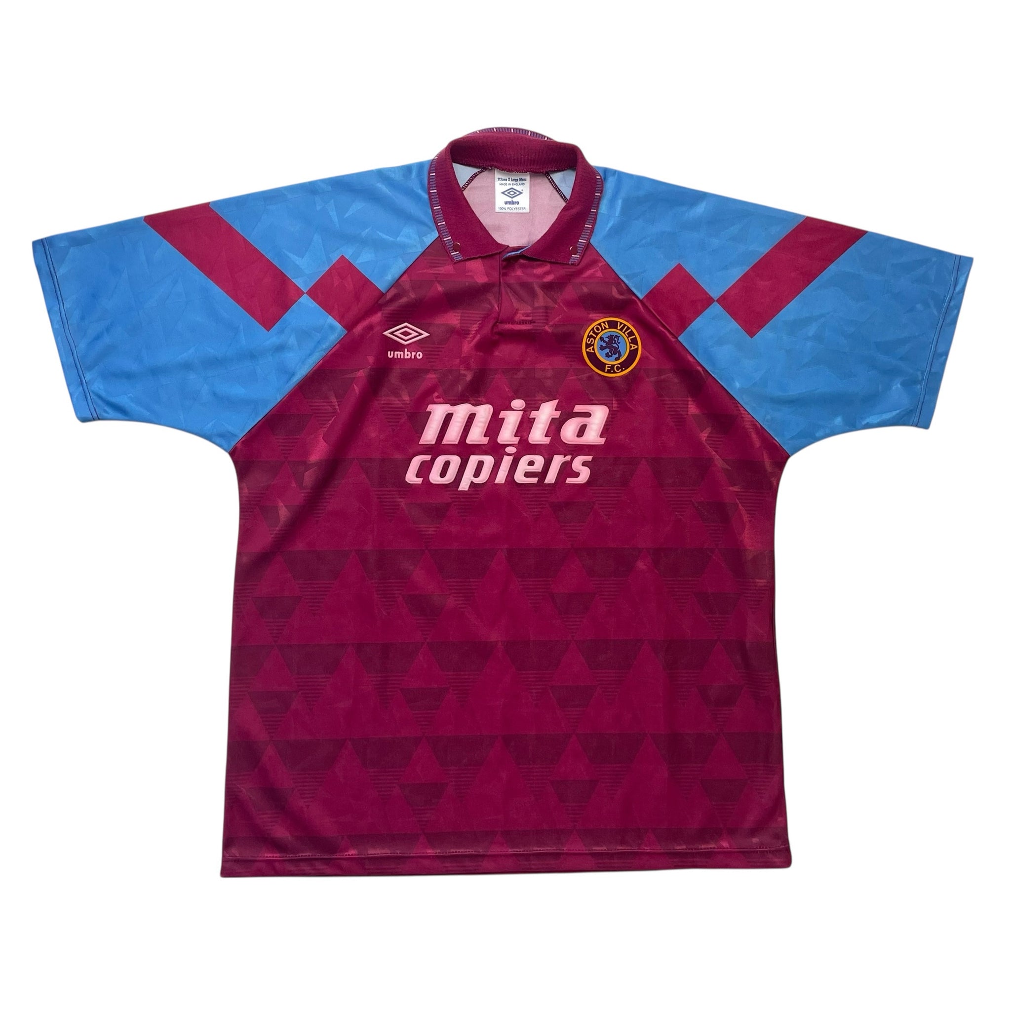 ASTON VILLA 1990/92 HOME FOOTBALL SHIRT (XL)