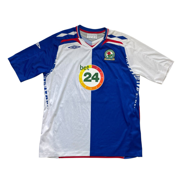 BLACKBURN ROVERS 2007/08 HOME FOOTBALL SHIRT ‘PEDERSON #12’ (XL)