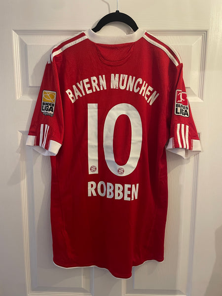BAYERN MUNICH 2009/10 HOME FOOTBALL SHIRT ‘ROBBEN #10’ (M)