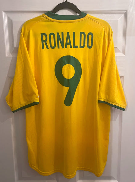 BRAZIL 2000/02 HOME FOOTBALL SHIRT ‘RONALDO #9’ (XL)