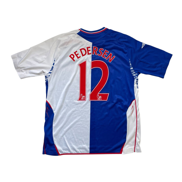 BLACKBURN ROVERS 2007/08 HOME FOOTBALL SHIRT ‘PEDERSON #12’ (XL)
