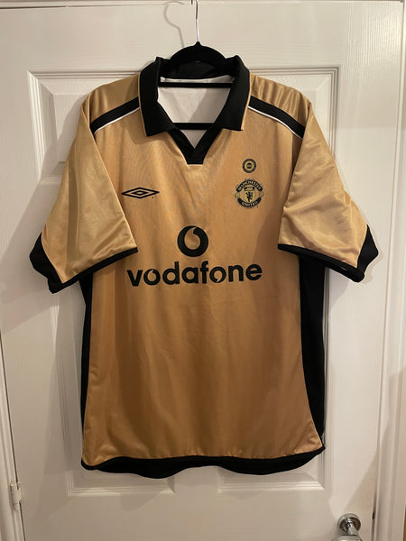 MANCHESTER UNITED 2001/02 CENTENARY AWAY REVERSIBLE FOOTBALL SHIRT (XL)