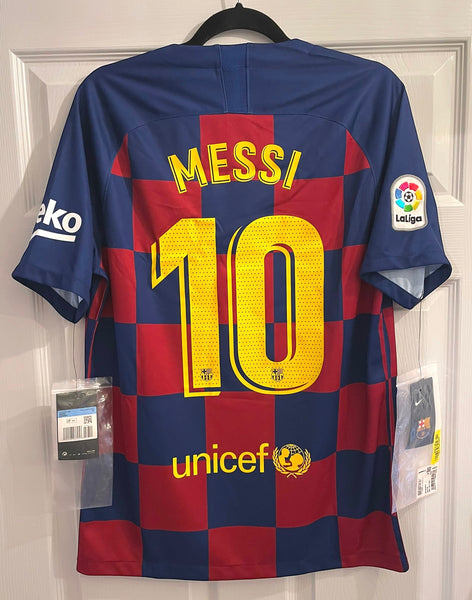 BARCELONA 2019/20 HOME FOOTBALL SHIRT ‘MESSI #10’ *BNWT* (M)