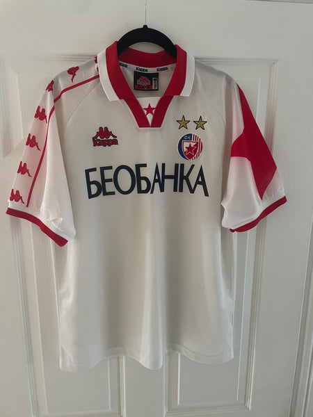 RED STAR BELGRADE 1996/98 AWAY FOOTBALL SHIRT (M)
