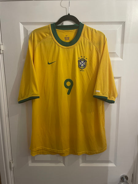 BRAZIL 2000/02 HOME FOOTBALL SHIRT ‘RONALDO #9’ (XL)