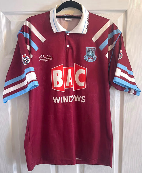 WEST HAM UNITED 1991/92 HOME FOOTBALL SHIRT (L)