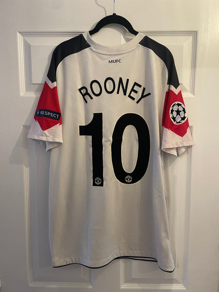 MANCHESTER UNITED 2010/11 CL AWAY FOOTBALL SHIRT ‘ROONEY #10’ (L)