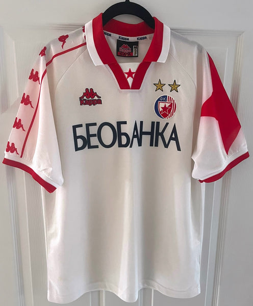 RED STAR BELGRADE 1996/98 AWAY FOOTBALL SHIRT (M)