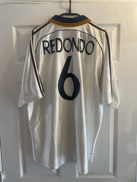 REAL MADRID 1998/00 HOME FOOTBALL SHIRT ‘REDONDO #6’ (XL)