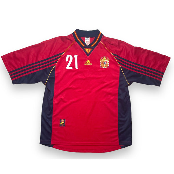 SPAIN 1998/99 HOME FOOTBALL SHIRT ‘LUIS ENRIQUE #21’ (XL)
