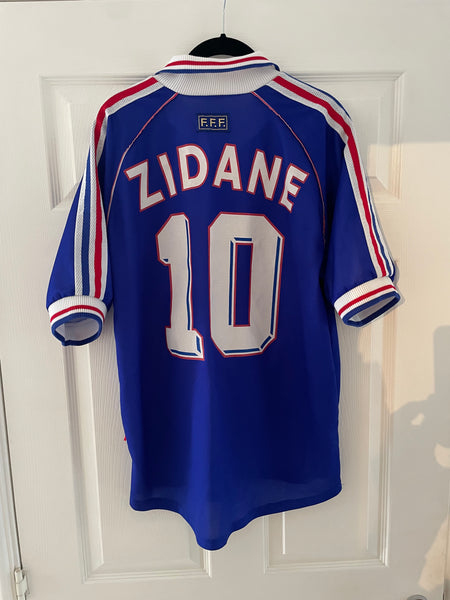 FRANCE 1998/00 HOME FOOTBALL SHIRT ‘ZIDANE #10’ (M)