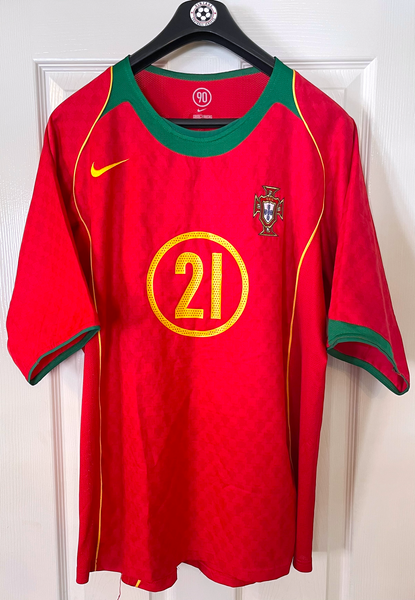 PORTUGAL 2004/06 HOME FOOTBALL SHIRT ‘NUNO GOMES #21’ (XL)