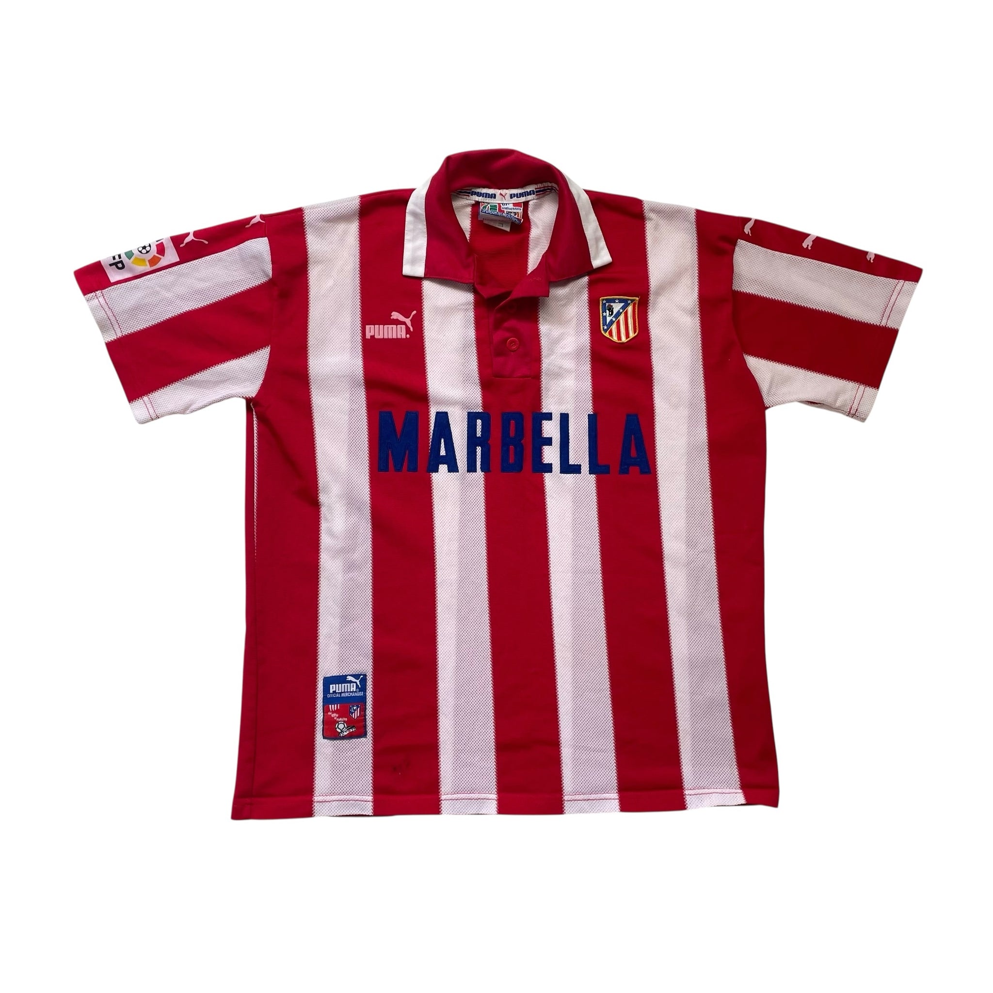 ATLETICO MADRID 1997/98 HOME FOOTBALL SHIRT (M)