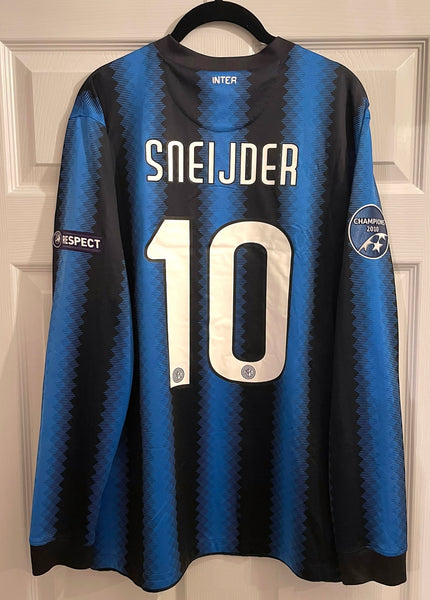 INTER MILAN 2010/11 HOME LONG SLEEVE FOOTBALL SHIRT ‘SNEIJDER #10’ (L)
