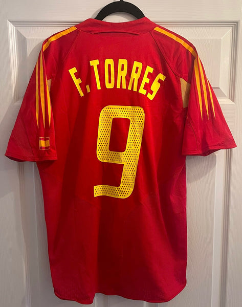 SPAIN 2004/06 HOME PLAYER ISSUE FOOTBALL SHIRT ‘TORRES #9’ (M)
