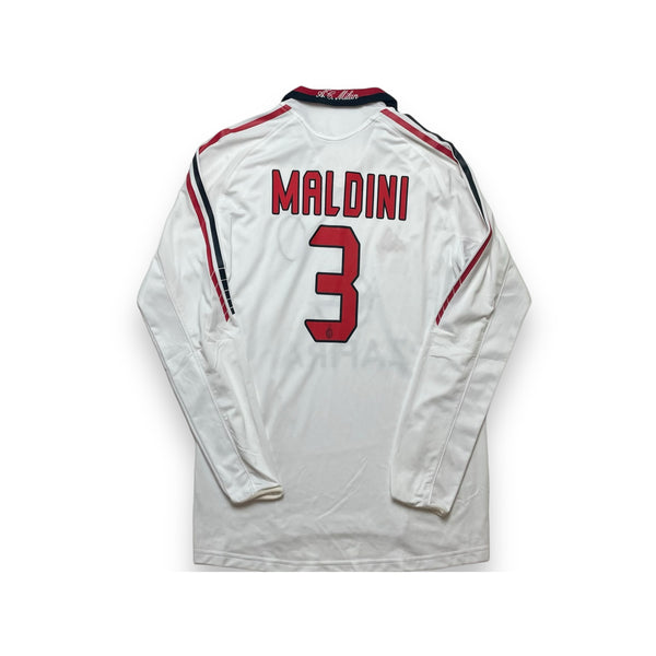 AC MILAN 2005/06 AWAY L/S PLAYER-ISSUE FOOTBALL SHIRT ‘MALDINI #3’ (S)