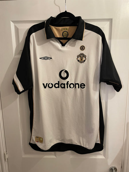 MANCHESTER UNITED 2001/02 CENTENARY AWAY REVERSIBLE FOOTBALL SHIRT (XL)