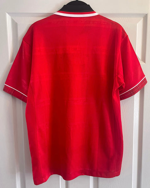 URAWA RED DIAMONDS 1999/00 HOME ‘SPONSORLESS’ FOOTBALL SHIRT (S/M)