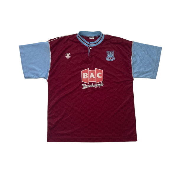 WEST HAM UNITED 1989/90 HOME FOOTBALL SHIRT (L)