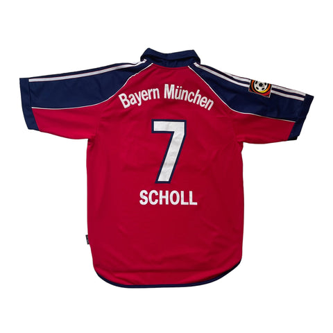 BAYERN MUNICH 1999/01 HOME FOOTBALL SHIRT ‘SCHOLL #7’ (M)
