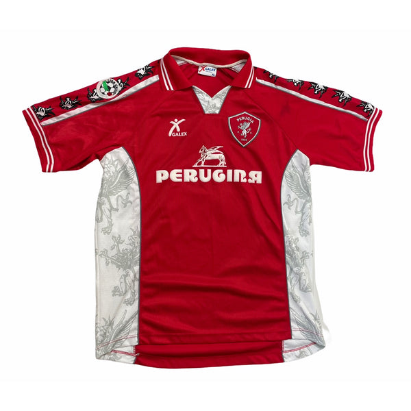 PERUGIA 1997/98 HOME FOOTBALL SHIRT ‘OLIVE #4’ (XL)