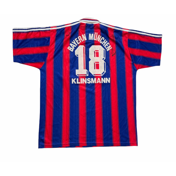 BAYERN MUNICH 1995/97 HOME ‘SIGNED’ FOOTBALL SHIRT 'KLINSMANN #18' (XL)