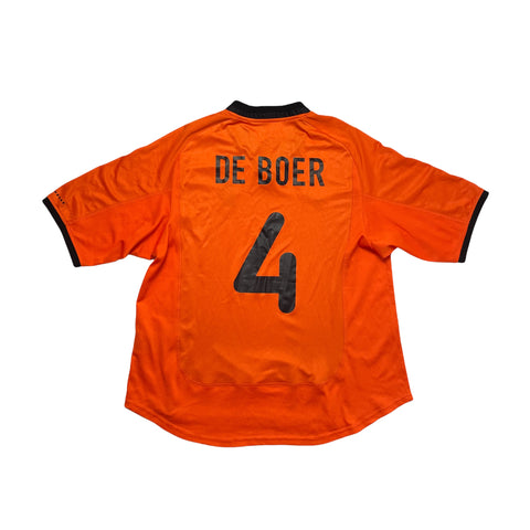 NETHERLANDS 2000/02 HOME FOOTBALL SHIRT ‘DE BOER #4’ (L)