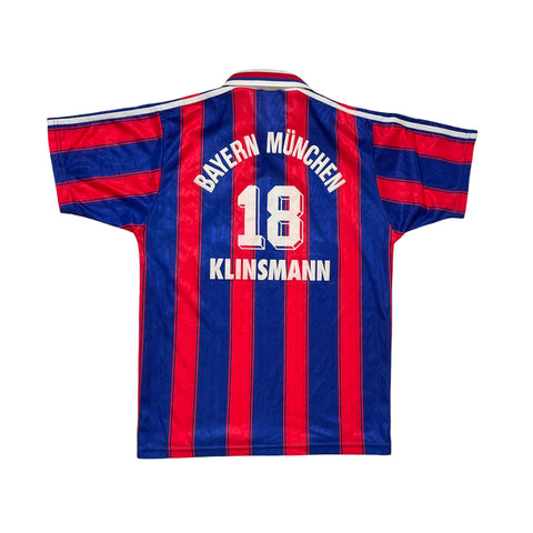 BAYERN MUNICH 1995/97 HOME FOOTBALL SHIRT 'KLINSMANN #18' (S)